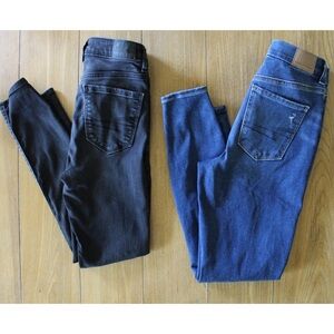 AEO Jeans Bundle Size 0 Short Preowned American Eagle Destroyed Denim